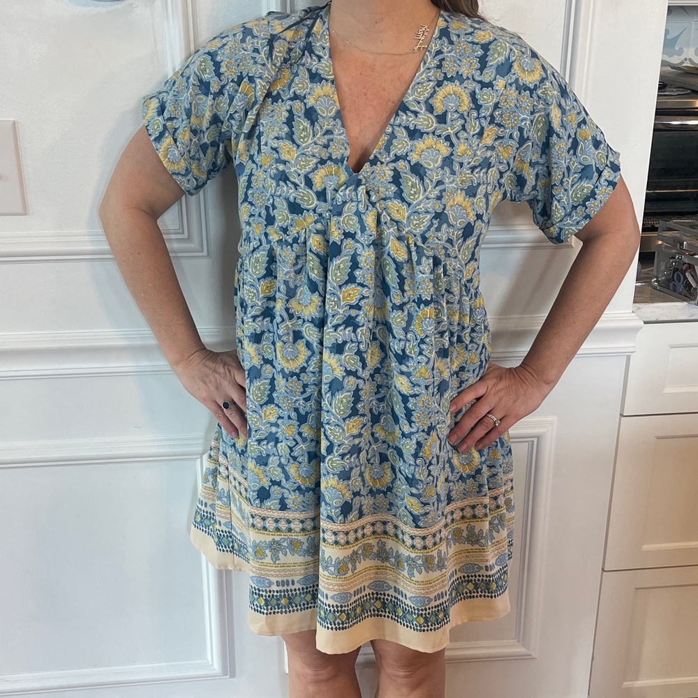 Floral Blue and Yellow Dress
